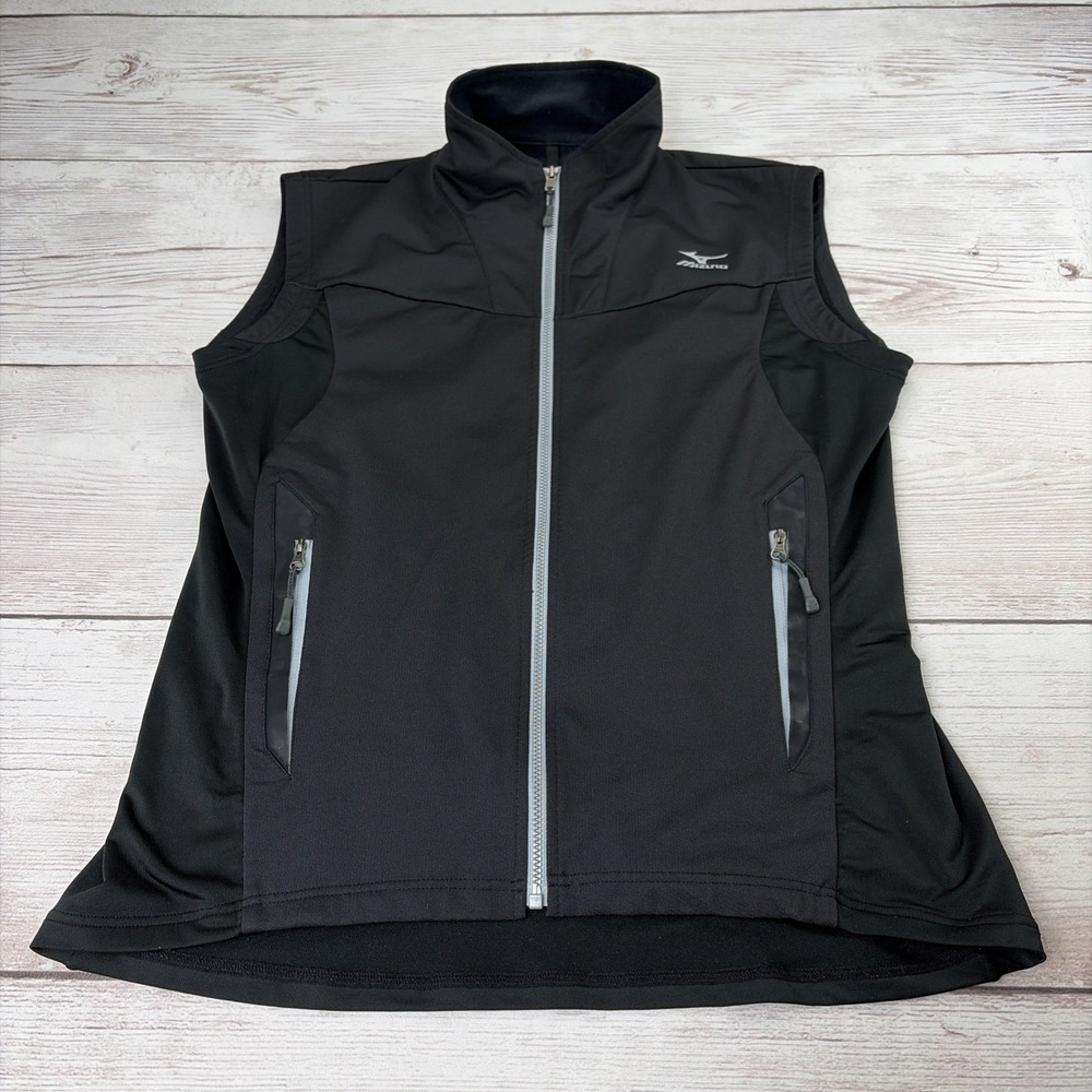 Mizuno Breath Thermo Men's M Outdoor Golf Vest Black Full Zip Excellent!